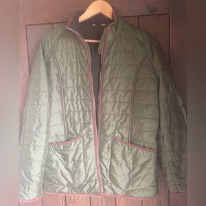 Barbour olive puffer coat 8